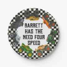 Monster Lastbil Sylt Party Tallrikar - 4e födelsed