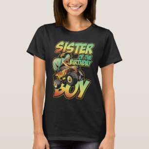 Monster Lastbil syster av födelsedagstjocken Dinos T Shirt