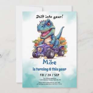 Monster Lastbil T-Rex-pojken Birthday Inbjudningar