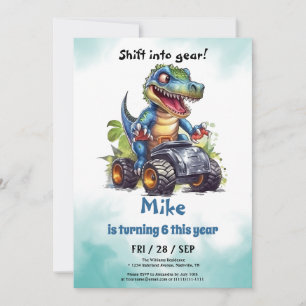 Monster Lastbil T-Rex-pojken Birthday Inbjudningar