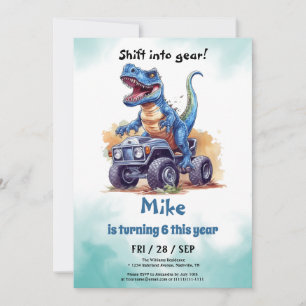 Monster Lastbil T-Rex-pojken Birthday Inbjudningar