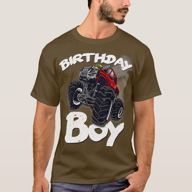 Monster Lastbil T Shirt Funny Birthday Boy Gift (Framsida)
