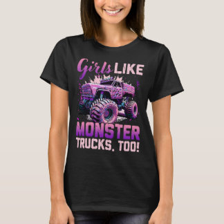 Monster Lastbil T Shirt Girls som monster för föde