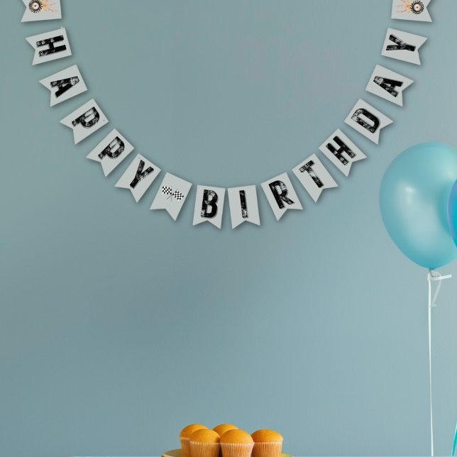 Monster Lastbil Tävla Däck Hjul Födelsedagsfest Vimplar (Skapare uppladdad)