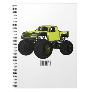 Monster lastbil tecknad illustration anteckningsbok