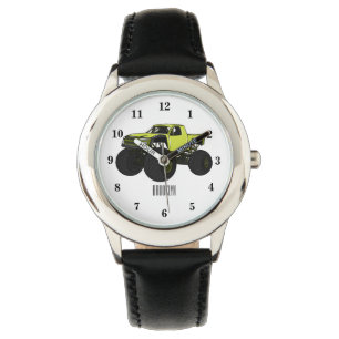 Monster lastbil tecknad illustration armbandsur