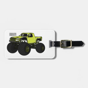 Monster lastbil tecknad illustration bagagebricka