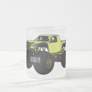 Monster lastbil tecknad illustration frostad glasmugg