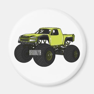 Monster lastbil tecknad illustration magnet