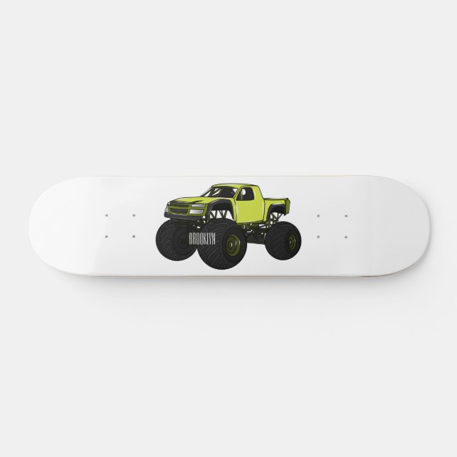 Monster lastbil tecknad illustration mini skateboard bräda 18,5 cm (Horz)