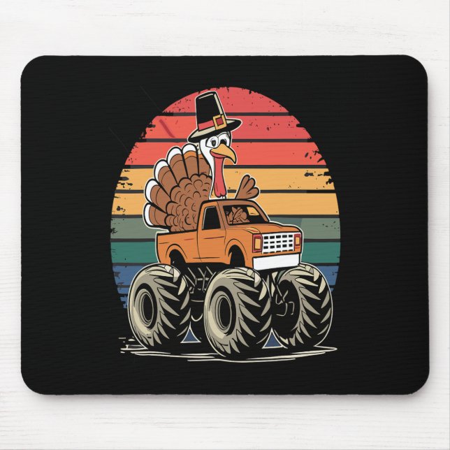 Monster Lastbil Turkey Sunset Retro Thanksgiving B Musmatta (Framsidan)