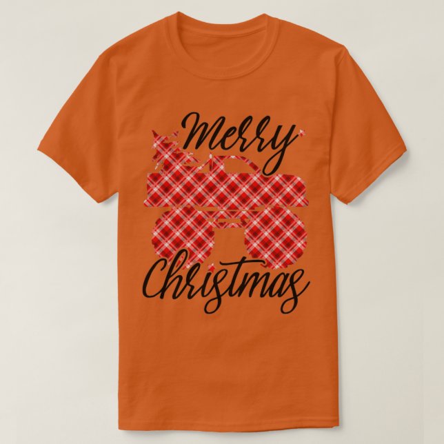 Monster Lastbil Ugly Sweater God jul Evergre T Shirt (Design framsida)