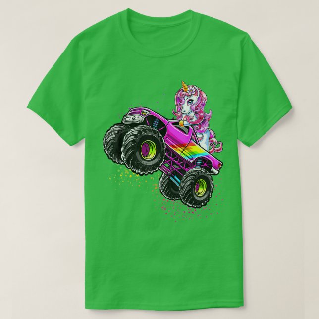 Monster Lastbil Unicorn Födelsedagsfest Monster La T Shirt (Design framsida)
