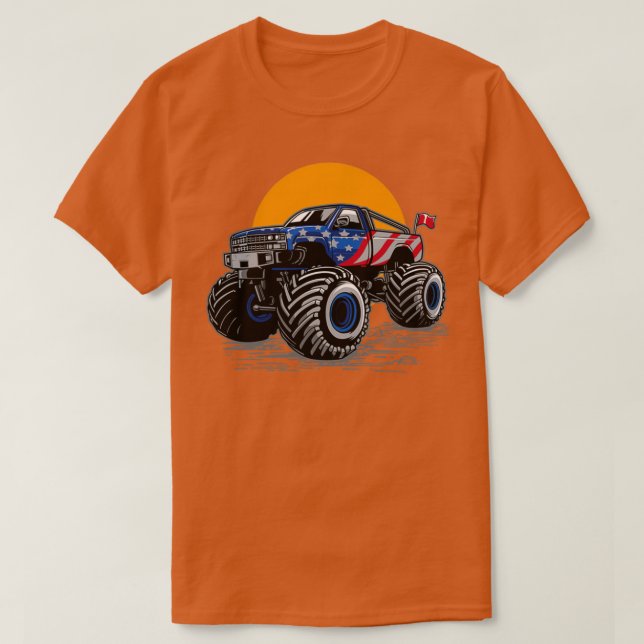Monster Lastbil Usa T Shirt (Design framsida)