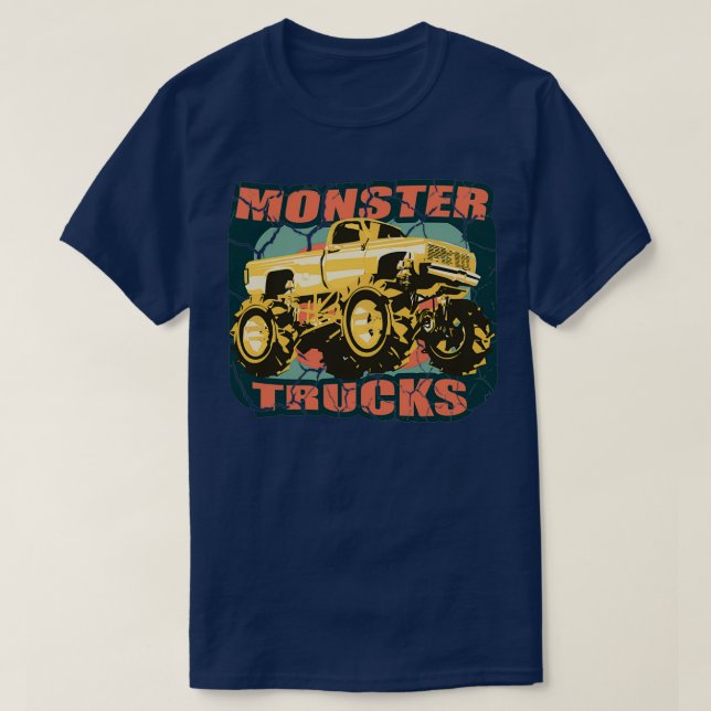 Monster Lastbil Vintage Retro Lastbil Killkillar T Shirt (Design framsida)