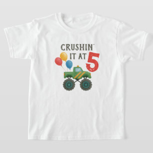 Monster Lastbil Watercolor Barns födelsedag Party T Shirt