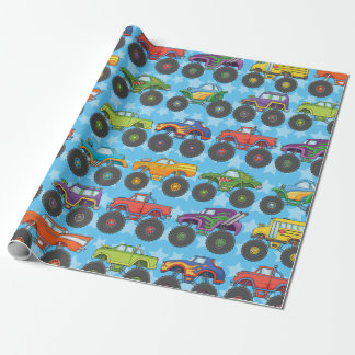 Monster Lastbil Wrapping Papper Presentpapper