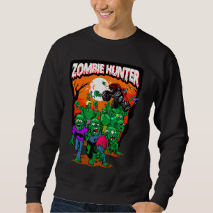 Monster Lastbil Zombie Hunter Halloween Odöda Kill Lång Ärmad Tröja