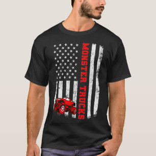 Monster Lastbilar American USA flagga Patriotic Mo T Shirt