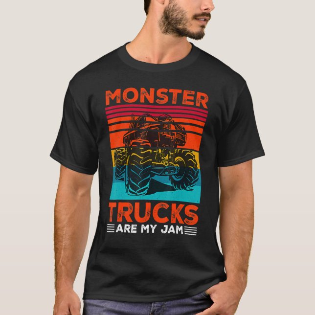 Monster Lastbilar är min Sylt Retro Sunset Engine  T Shirt (Framsida)