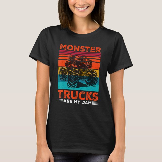 Monster Lastbilar är min Sylt Retro Sunset Engine  T Shirt (Framsida)