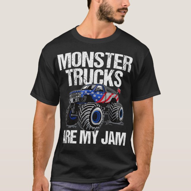 Monster Lastbilar är min Sylt-upplysta Lastbil-fan T Shirt (Framsida)