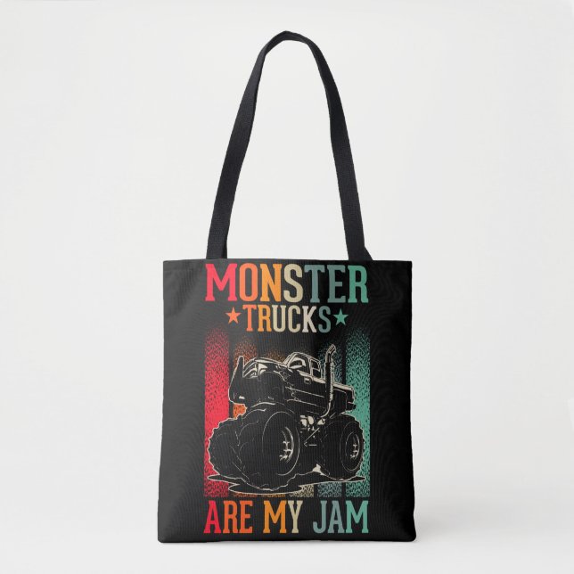 Monster Lastbilar Boys Girls Monster Lastbil Retro Tygkasse (Framsida)