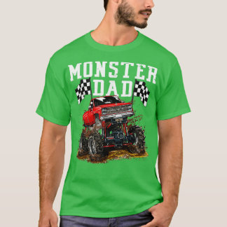 Monster Lastbilar Pappa för födelsedagen Kid Fars T Shirt