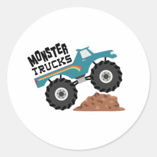 Monster Lastbilar Runt Klistermärke