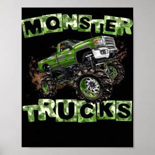 Monster Lastbilar T Funny Camouflage Birthday Gift Poster