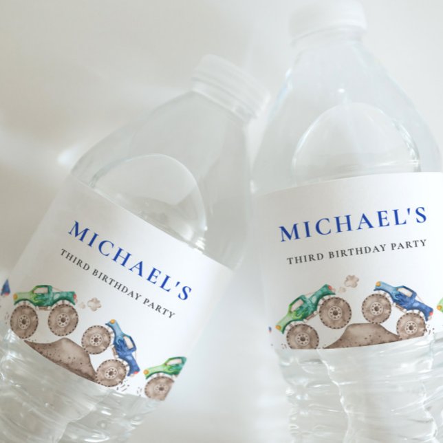 Monster Lastbilar Vattenflaska-etikett Vattenflaskor Etikett (Skapare uppladdad)