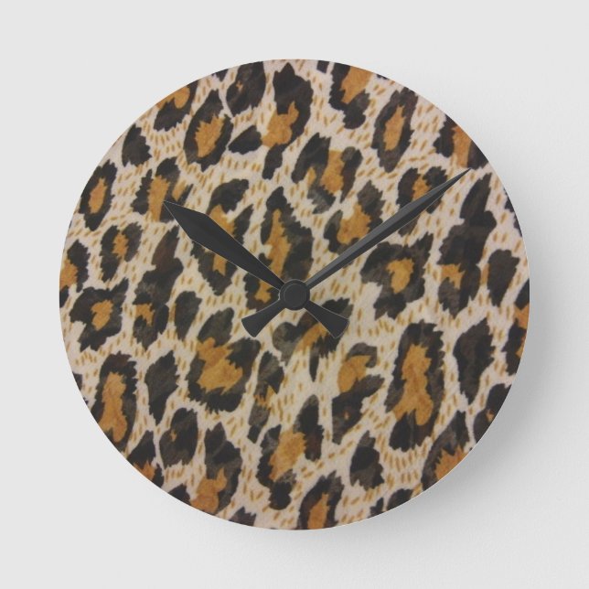 Mönster - Leopard Rund Klocka (Framsida)