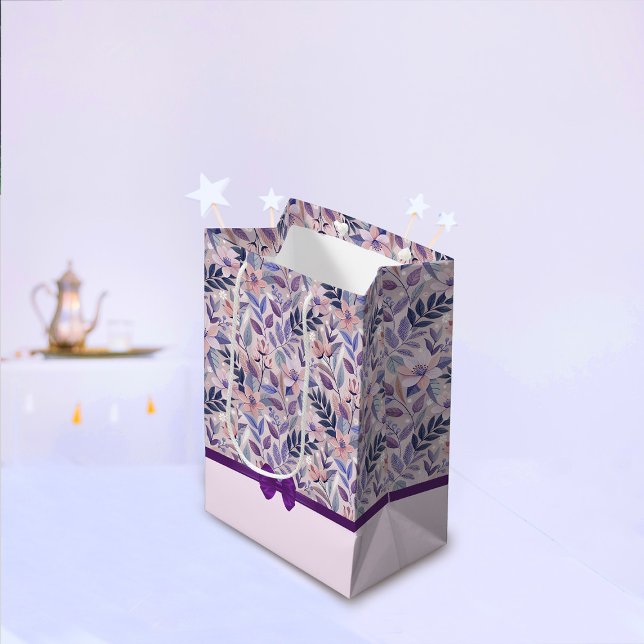 Mönster Lila blommor Gift Bag (Skapare uppladdad)