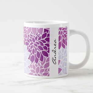 Mönster, Lila Dahlia, ditt namn Jumbo Mugg
