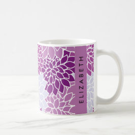 Mönster, Lila Dahlia, ditt namn Kaffemugg
