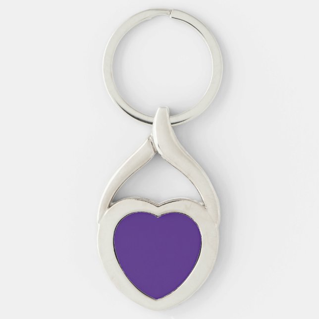 Monster Lila Heart Metall Keychain Twisted Heart Silverfärgad Nyckelring (Framsidan)