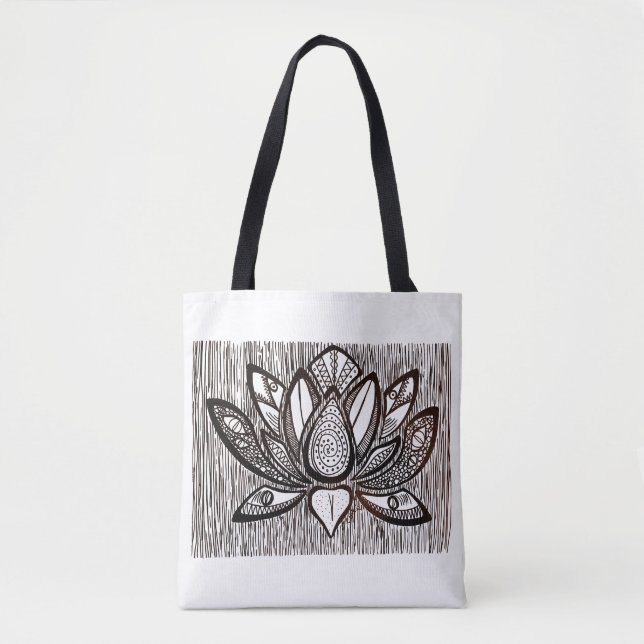 Monster Lotus Tote Tygkasse (Framsida)