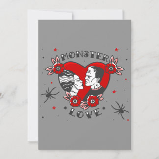 monster love rockabilly frankenstein valentine inbjudningar