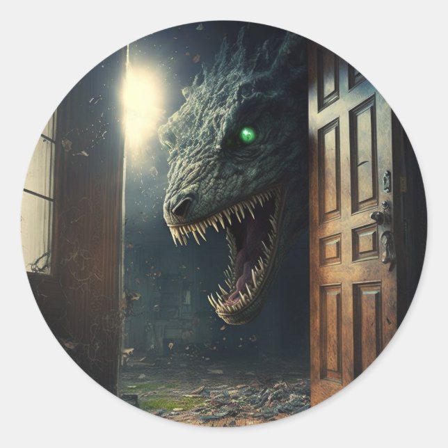 Monster lurk runt klistermärke (Framsida)