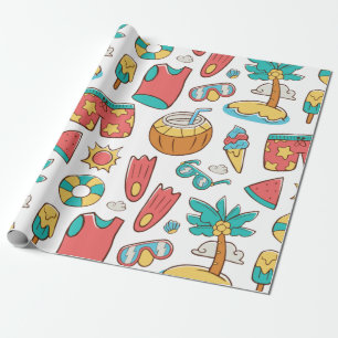 mönster lustig sommarsemester presentpapper