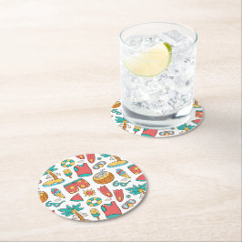 mönster lustig sommarsemester underlägg papper rund