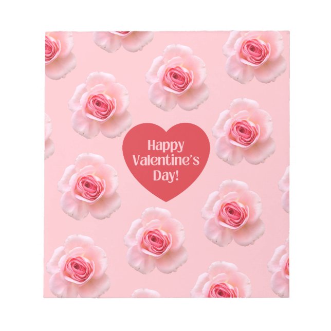 Mönster Lycklig Valentine's Day 2023 Background Anteckningsblock (Framsida)