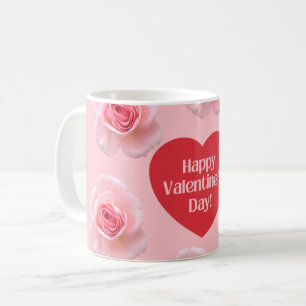 Mönster Lycklig Valentine's Day 2024 Background Kaffemugg
