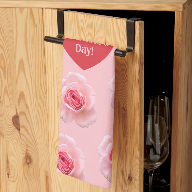 Mönster Lycklig Valentine's Day 2024 Background Kökshandduk (Thirds Fold)