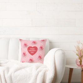 Mönster Lycklig Valentine's Day 2024 Background Kudde