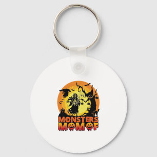 Monster Mamma Halloween Monster Spöke Skelett Skrä Nyckelring