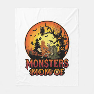 Monster Mamma Halloween Skelett Pumpa Uggla Kuslig Fleecefilt