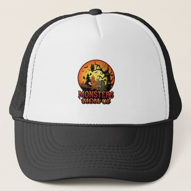 Monster Mamma Halloween Skelett Pumpa Uggla Kuslig Keps (Framsida)