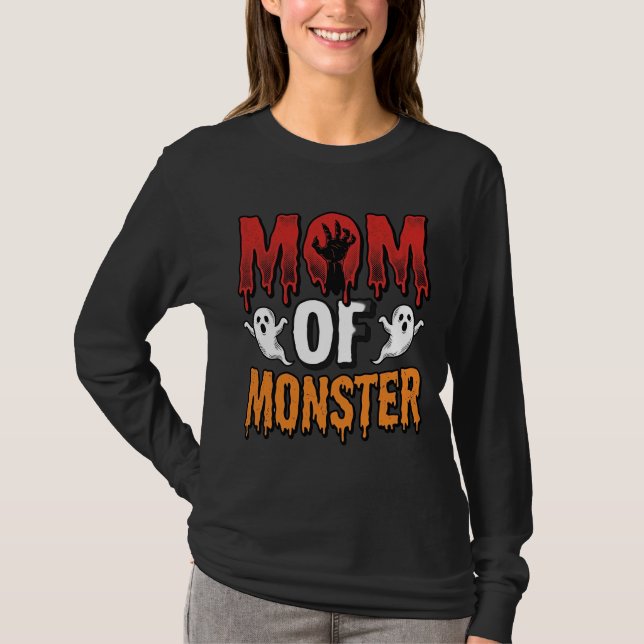 Monster Mamma Vintage Halloween T-Shirt Design_1 (Framsida)