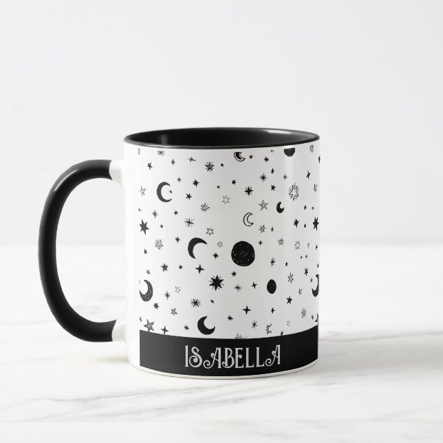 Mönster Måne och Stars-kaffe Mugg (Vänster)